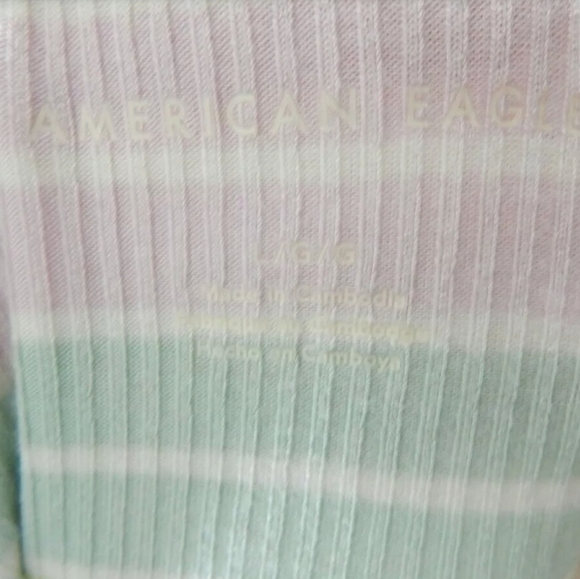 American Eagle AE Retro Baby Tee Pastel Stripe - Picture 4 of 4